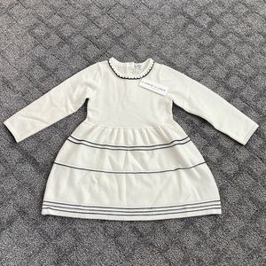 NWT Janie and Jack Cream and Black Sweater Dress